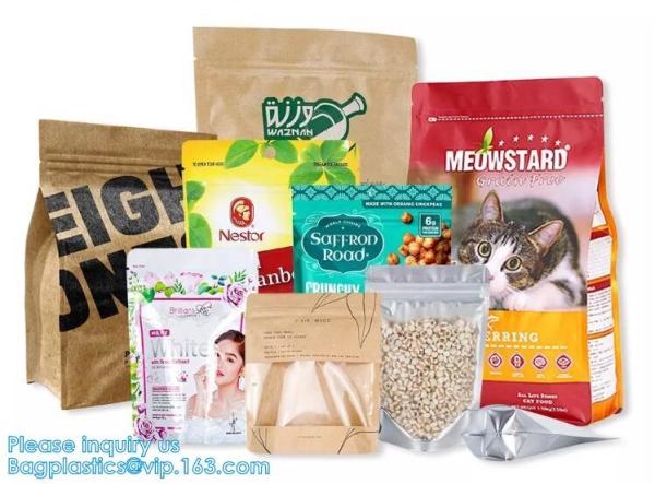 Buy Zipper seal, zip seal, slider seal Square Block Bottom Bags With Side Gusset, Bopp Block Flat Bottom Bag at wholesale prices