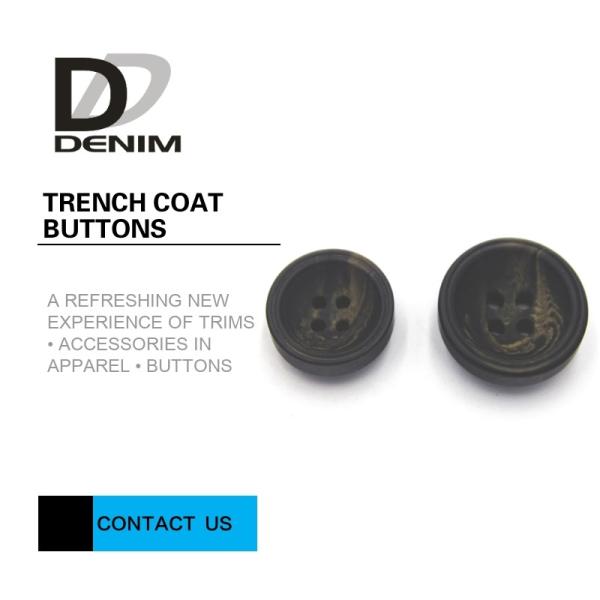 Buy Concave Surface Trench Coat Buttons Diverse Design With Strong Simulation at wholesale prices