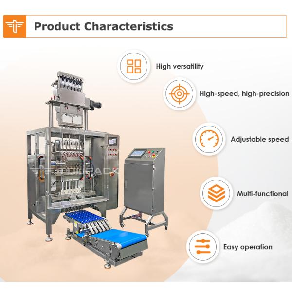 Automatic Multi Lane Powder Stick Pack Machine 2-16 Lanes 55bpm