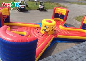 China Inflatable Backyard Games 38*14ft Inflatable Sports Games Bungee Run Basketball Toss Game 4 People For Amusement Park on sale