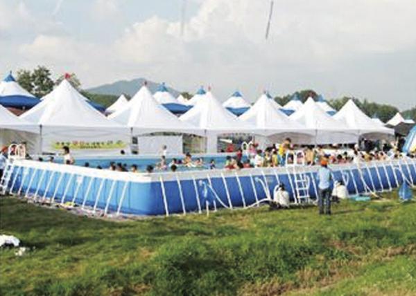 Buy Customized Amusement Park Metal Frame Pool With Dinosaur Water Slide at wholesale prices