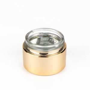Quality Luxury Custom Empty Glass Cosmetic Jars , 20ml 30ml 50ml Small Glass Jars With Metal Lids for sale