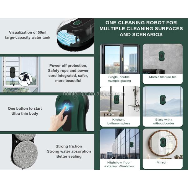 65dB Winbot Robotic Window Cleaner OEM ODM Automatic Window Washer For Buildings