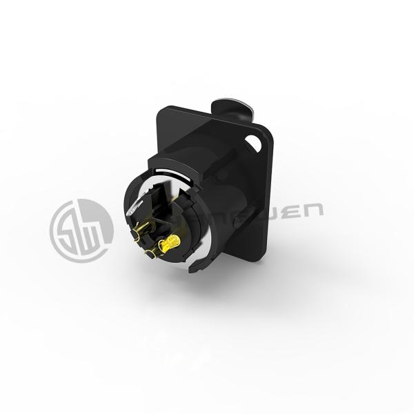 Outdoor XLR 3 Pin Connector D Mounting Female Connector Socket IP40