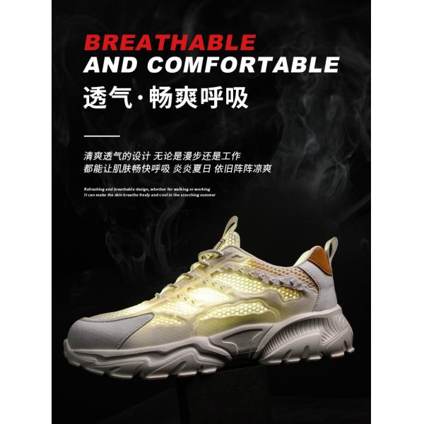 Summer Light Safety Shoes with Flyknit Fabric and Kevlar Midsole for Comfortable Work Boots