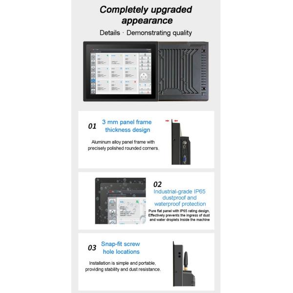 15.6 Inch Wall Mount Rugged Ip65 Waterproof Monitor Open Frame Touch Pc Screen Cabinet-Embedded Industrial Touch Display