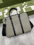 Synthetic Canvas Flat Briefcase Leather Shoulder Bag With Detachable Strap