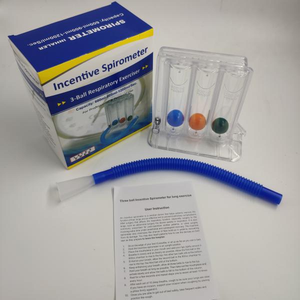 Buy Three balls lung exercise spirometer mouthpiece respiratory exerciser machine at wholesale prices
