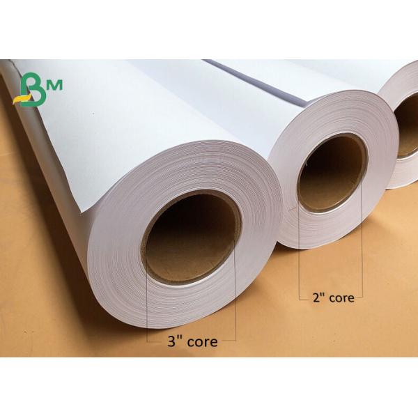 80gsm Plotter Paper White CAD Plotter Paper Roll 2" Core 24 Inch Wide X 500ft Long 2 Rolls Per Boxes