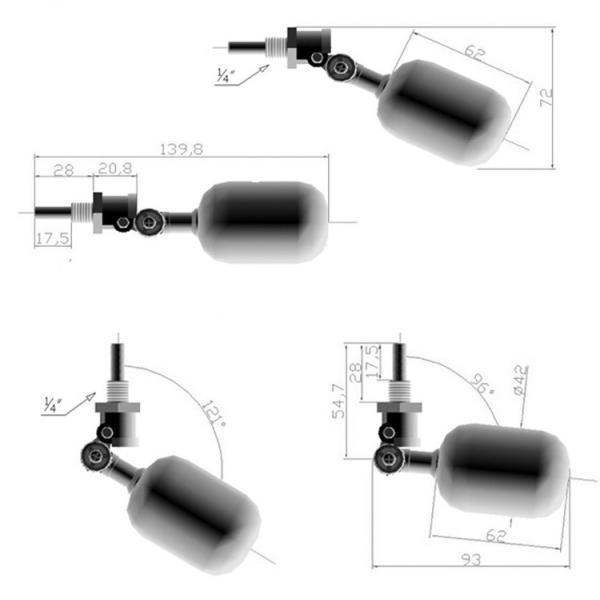1/4'' Water Tank Float Valve Avoiding Overflow Backflow