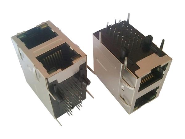 Buy High Performance RJ45 Dual Connector , PCB RJ45 Jack With Gigabit Filters at wholesale prices