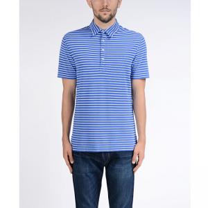 China Combed Cotton Men's Stripes Polo Shirt Four - button Placket Mixed Color on sale