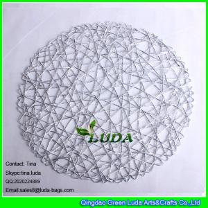 China LUDA round paper table mat hollow golden paper straw table placemats on sale