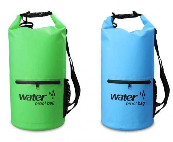 Custom Logo Low MOQ 500D PVC Tarpaulin 40L Outdoor Camping Hiking Climbing Bag Fully Waterproof Dry , Portable foldable