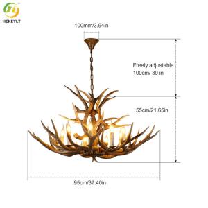 Quality E14 Rustic Deer Antler Chandelier Lighting 8 Light Large Resin for sale