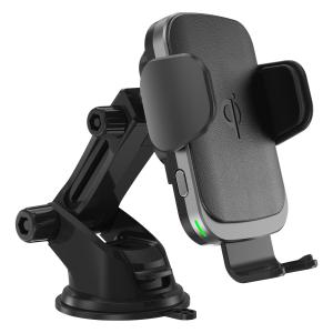 Cell Phone Holder PU Leather 10w Qi Car Wireless Charger
