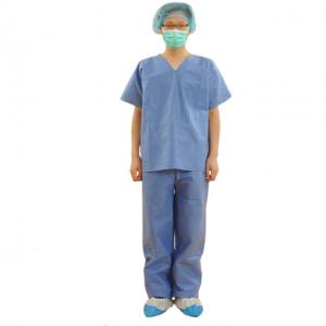China Blue Uniforms Hospital Surgical Scrubs Medical Fluid Resistance Breathable on sale
