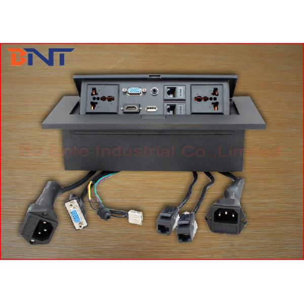 Office Desk Mounted Power Sockets , Zinc Alloy Universal Power Plug