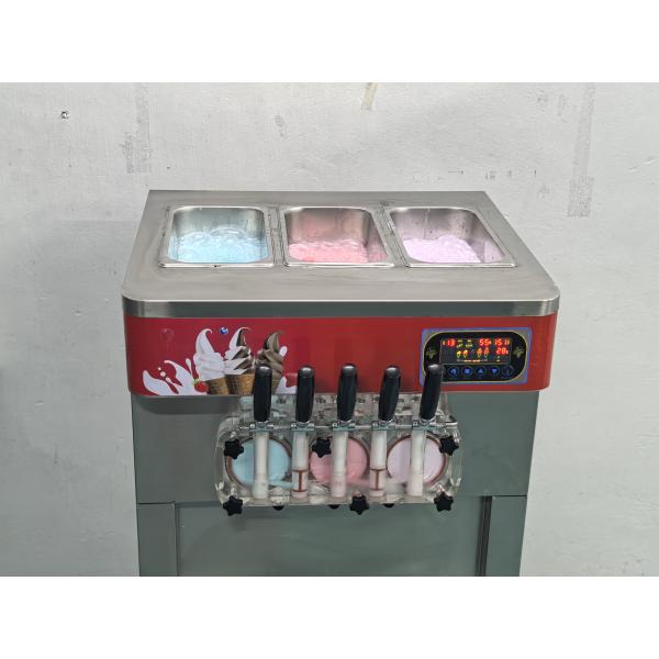 High Capacity Soft Serve Icecream Machine 5 Flavors Automatic Ice Cream Maker for Business Material Cylinder Capacity 7LX3 1.8LX3