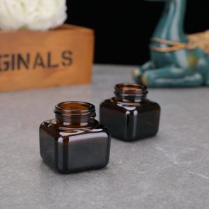 Quality Empty Face Cream 20ml 30ml 50ml Small Square Glass Jars for sale