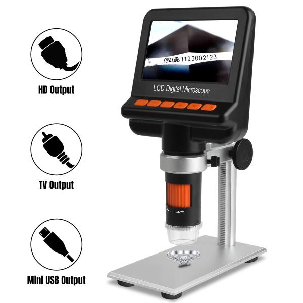 Buy HDMI 1200x Electronic Digital Microscope Camera With Display 12MP Polarizer at wholesale prices