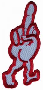 Quality US Irregular Shape Gesture Twill Embroidered Badge Patch ISO for sale