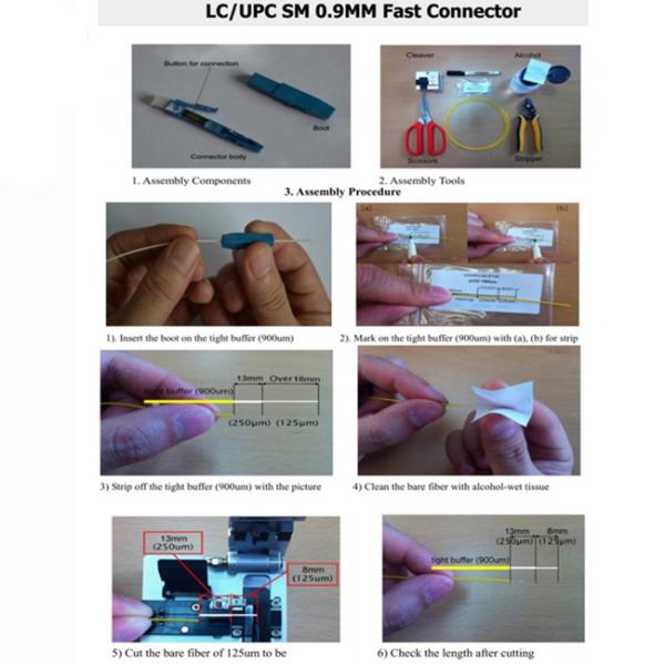 High Performance Fiber Optic Connectors 40dB Return Loss LC APC Type