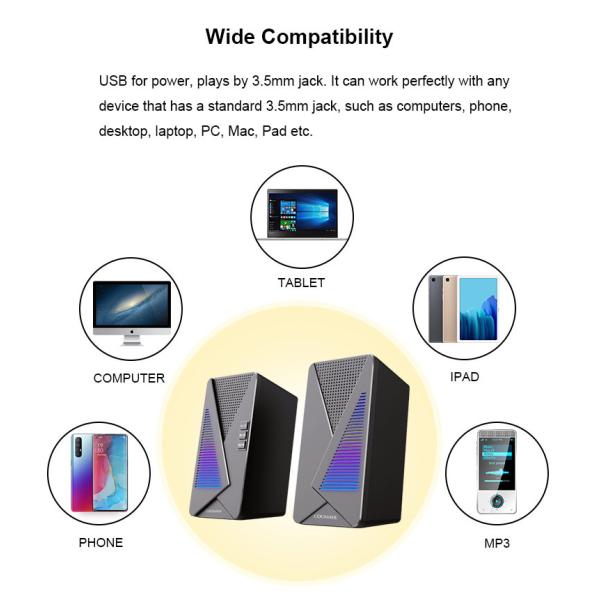 6W Home Theater System Speaker 2.0 Bluetooth Speakers Widely Compatible