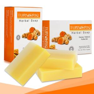Quality Solid Homemade Tumeric Soap Body Cleaning Organic Glycerin Soap for sale