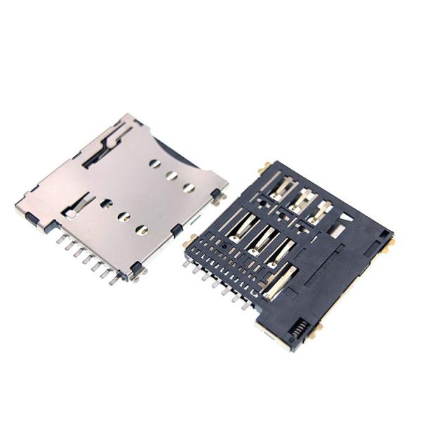 Buy Push Pull Type Micro 7p SIM Card Socket Connector 1.35mm Height For PCB at wholesale prices