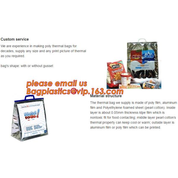 reflective Thermal Plastic handle portable aluminum epe foam Insulation bag cool bag,aluminum film lunch Thermal food pi
