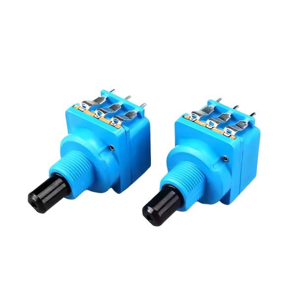 Buy WH116AK Series Dimmer Dual Control Potentiometer B500K 5-pin With Rotary Switch Half Shaft Handle Length 16MM at wholesale prices
