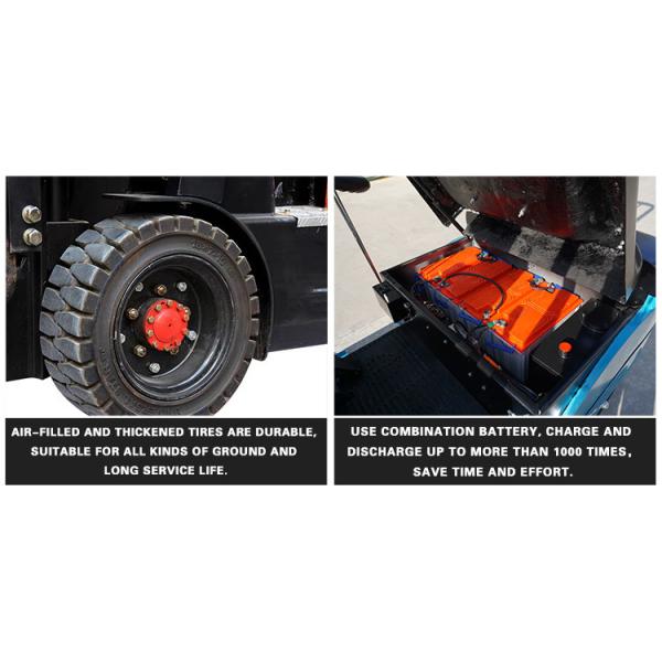 8000lbs Curtis Controller 3.5T Three Wheel Battery Operated Forklift