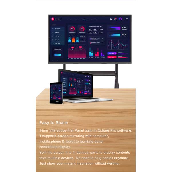 IR Touch Screen Teaching Board Interactive Whiteboards For Business 32GB