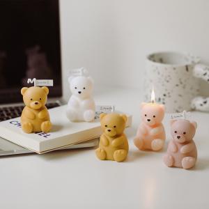 China Handicraft Decoration Cute Sitting Bear Aromatherapy Cake Screw Candle Scented on sale