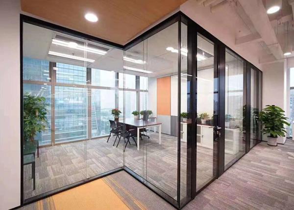 Buy Double Layer Glazed Glass Partition Wall System Sound Proof Easy Installation at wholesale prices
