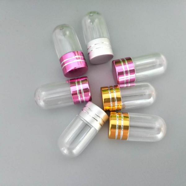 Hexagonal Single Pill Container 13mm 2ml Clear Empty Capsules
