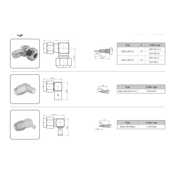 SMA Male RF Coaxial Connector – Right Angle 90°, Compatible with RG316/U Cable