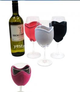 Quality Decorative 3mm neoprene wine glass cooler with embroidery monogram logo for sale