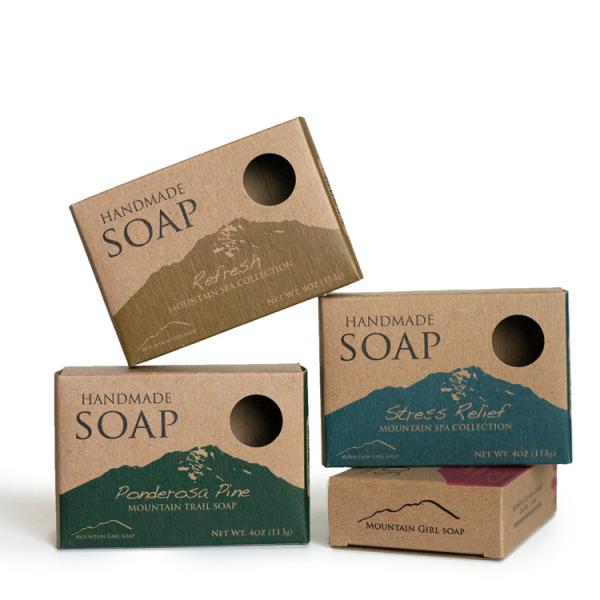 Buy Custom Soap Boxes Biodegradable Eco Friendly Foldable Kraft Paper Box at wholesale prices