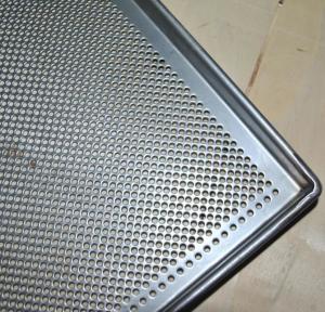 Quality Metal Perforated Baking Serving Tray For Oven , Stainless Steel Food Tray for sale
