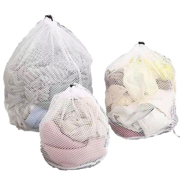 Buy Drawstring Binding Mesh Polyester Laundry Bag 50cmx60cm Customized Size at wholesale prices