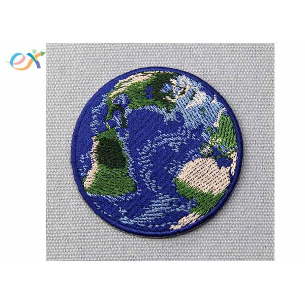 Blue Earth World Planet Embroidered Badge Patch Iron On Custom Sew On Patches