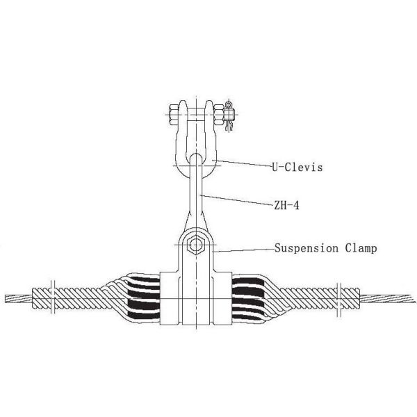 Preformed Tension Clamp for ADSS Fiber Optic Cable on Hot Dip Galvanized Flat Iron
