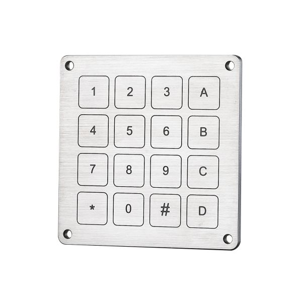 Factory supply IP68 waterproof matrix 4X4 piezo keypad with 16 flat keys