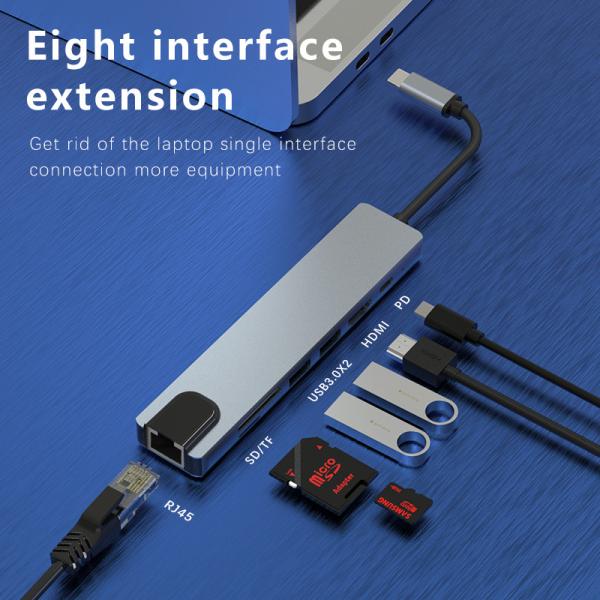 Buy 7 In 1 USB Port Hubs With HDMI 4K 100W PD Charging USB C To HDMI 4k Output at wholesale prices