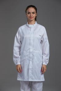 Quality Anti Static ESD Garment Resuable Class1000 straight open zipper stand collar durable small in SMT Workshop for sale