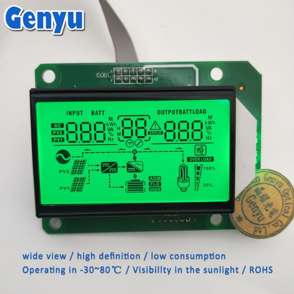 Buy 5.0V Custom Segment LCD Display HTN Positive Green Backlight Inverter LCD Display at wholesale prices
