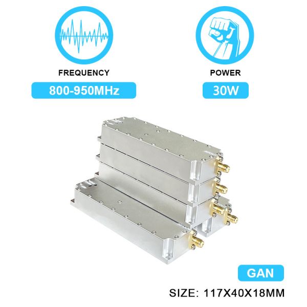 800-950MHz 30W RF Power Amplifier Drone Counter Module for Anti Drone System Mavic3 Fpv Djis Autel Anti Fpv Drone With GAN And Isolation Protector