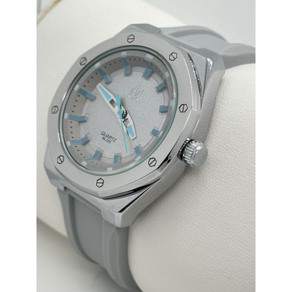 Classic Black Silicon Strap Watch Mens Watch With Elastic Band White Dial